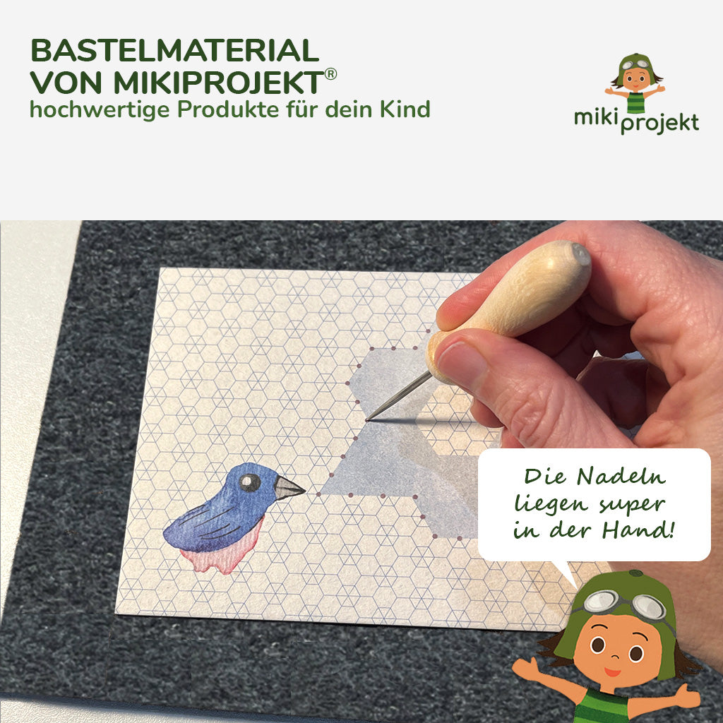 10 Prickelnadeln, ergonomischer Holzgriff