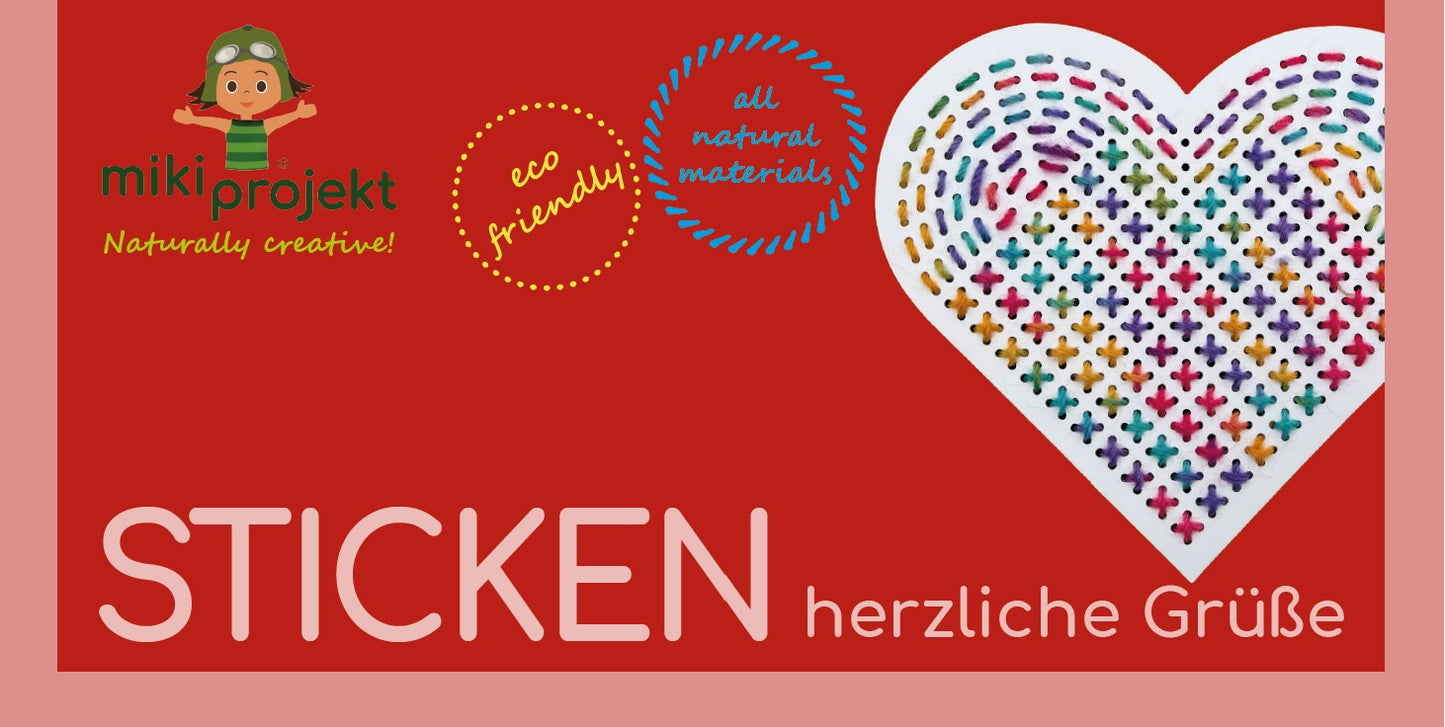 Bastelset Sticken 'herzliche Grüße'