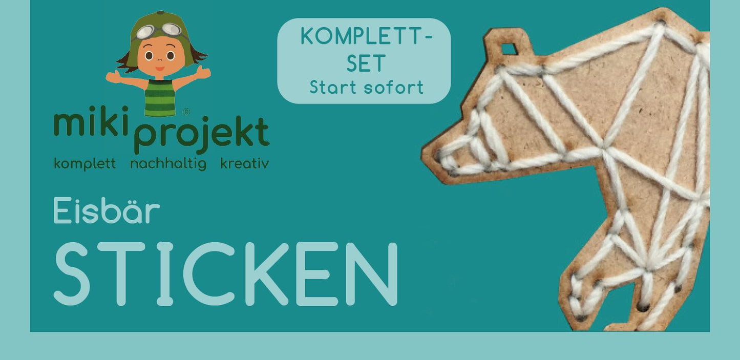 Bastelset Sticken Eisbär