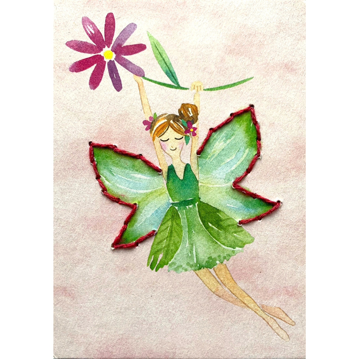 Prick-Stick Set für 5 Personen: Karten gestalten "Fee rosa"