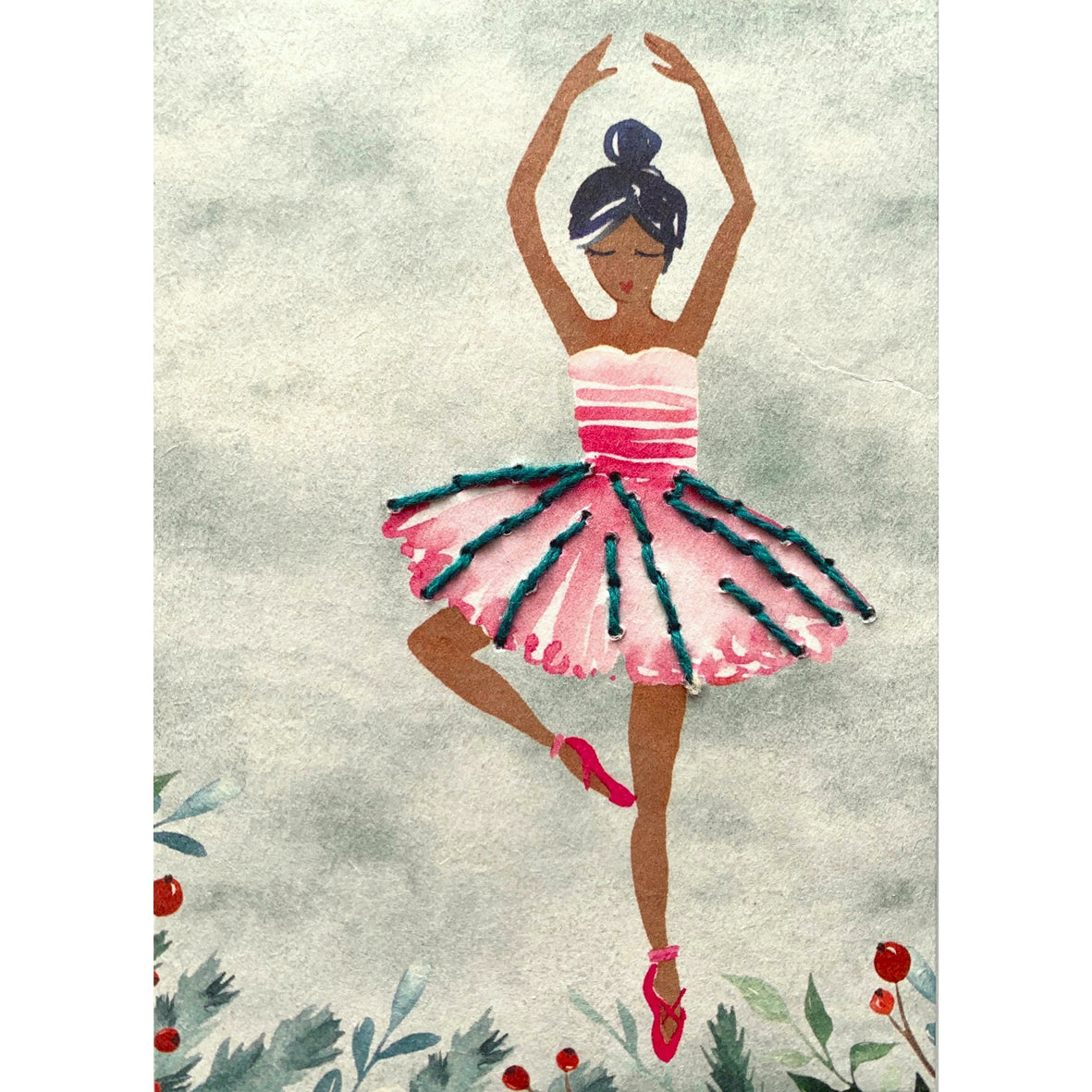 Prick-Stick Set für 5 Personen: Karten gestalten "Ballerina"
