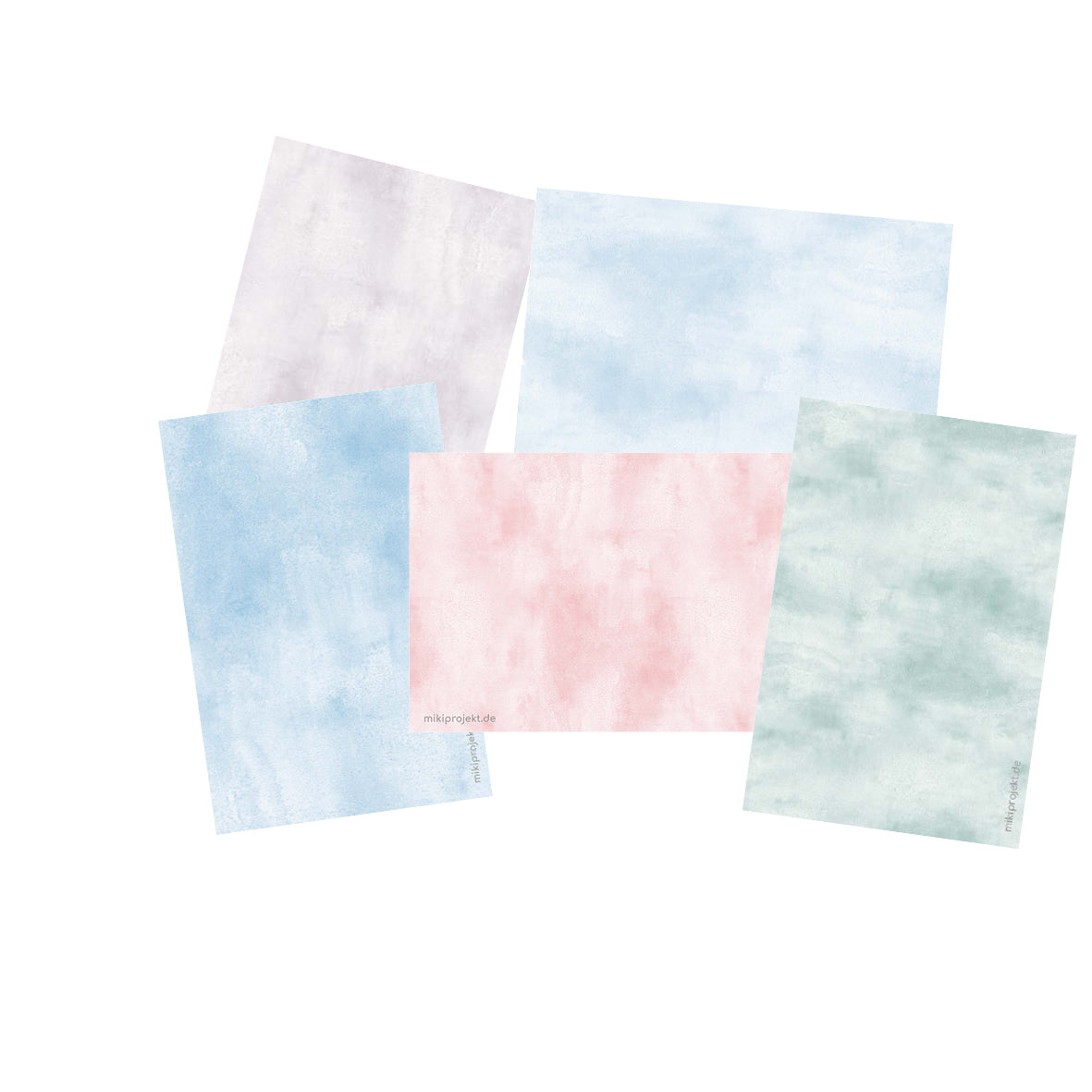 Designkarten-Set 'Wishes Mix' 5 Stück