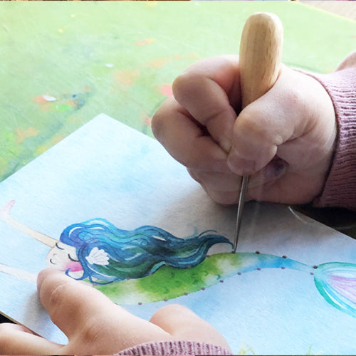 10 Stück plastikfreier Wollfilz und Prickelnadel