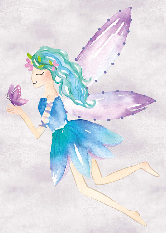 Designkarten-Set 'Fee lila' 5 Stück