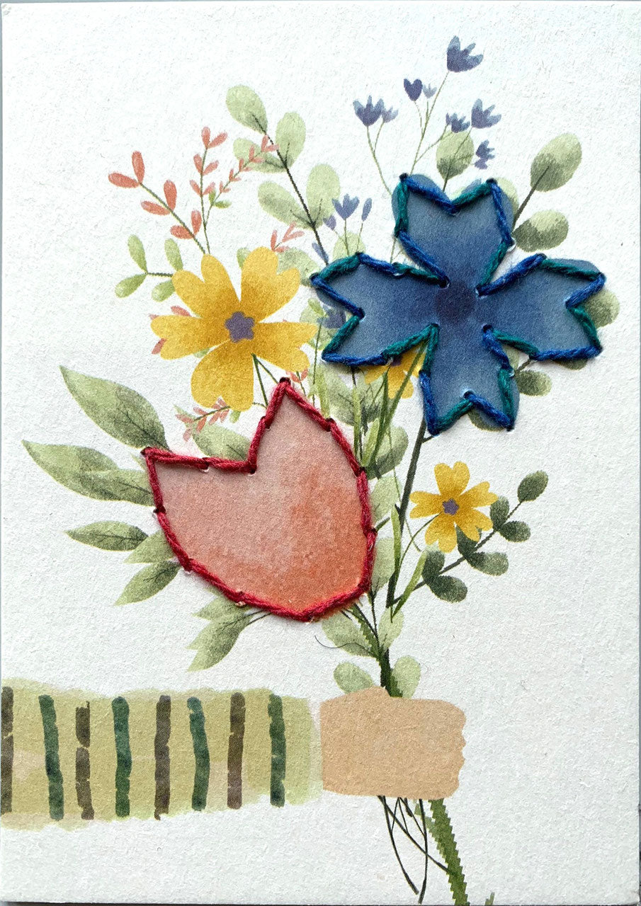 Prick-Stick Set für 5 Personen: Karten gestalten "Blumen"