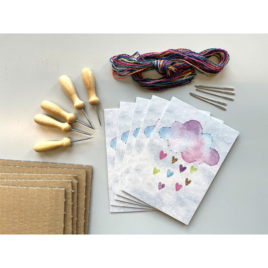 Prick-Stick Set für 5 Personen: Karten gestalten "Wolke"