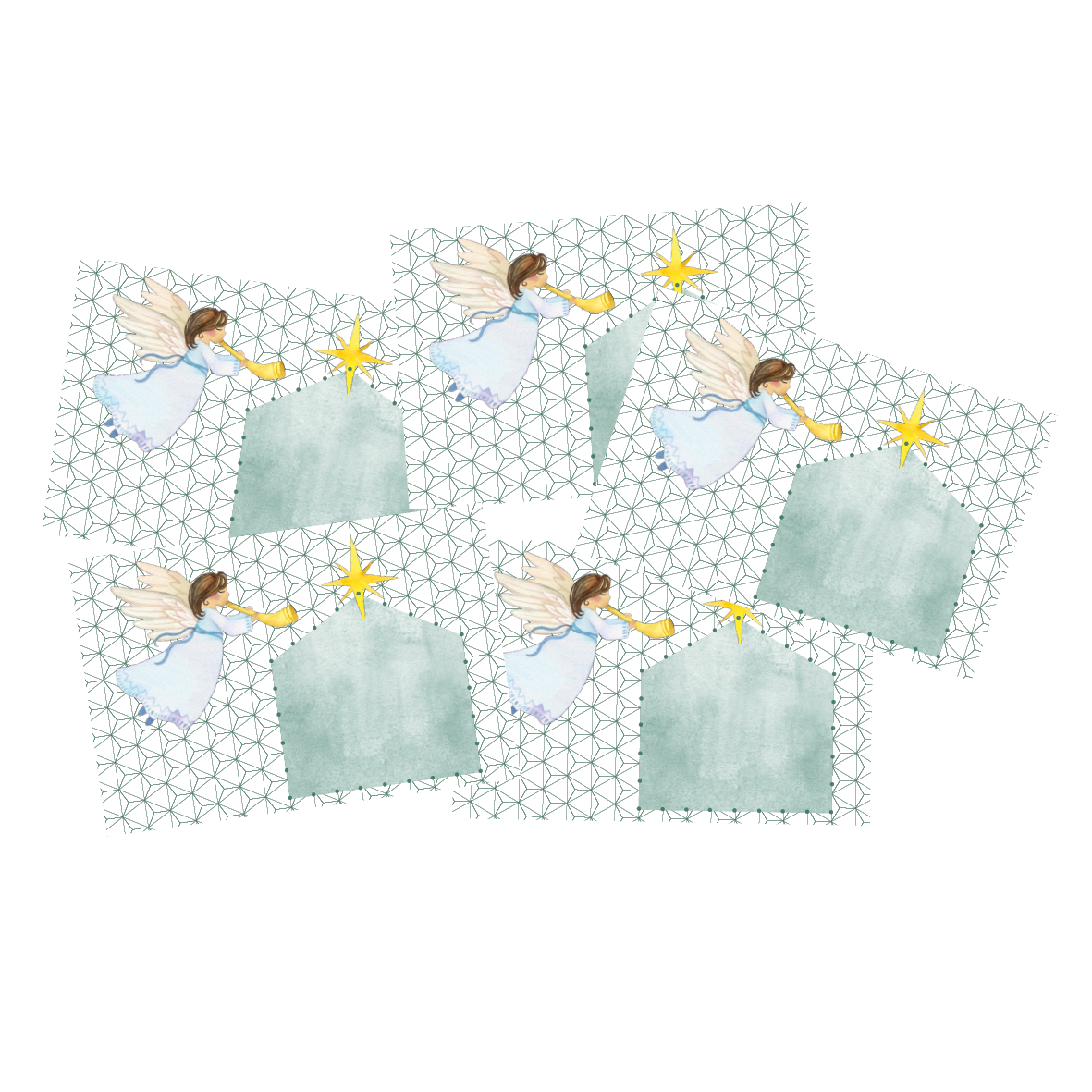 Designkarten-Set 'Engel' 5 Stück