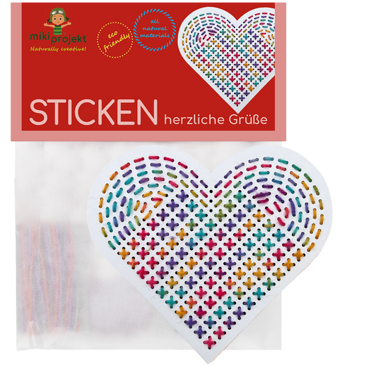 Bastelset Sticken 'herzliche Grüße'