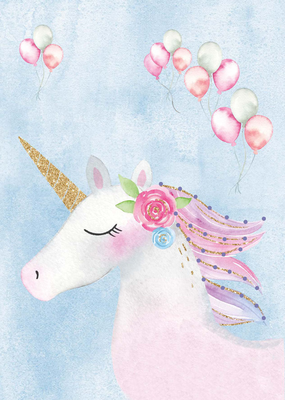 Designkarten-Set 'Einhorn+Ballon' 5 Stück