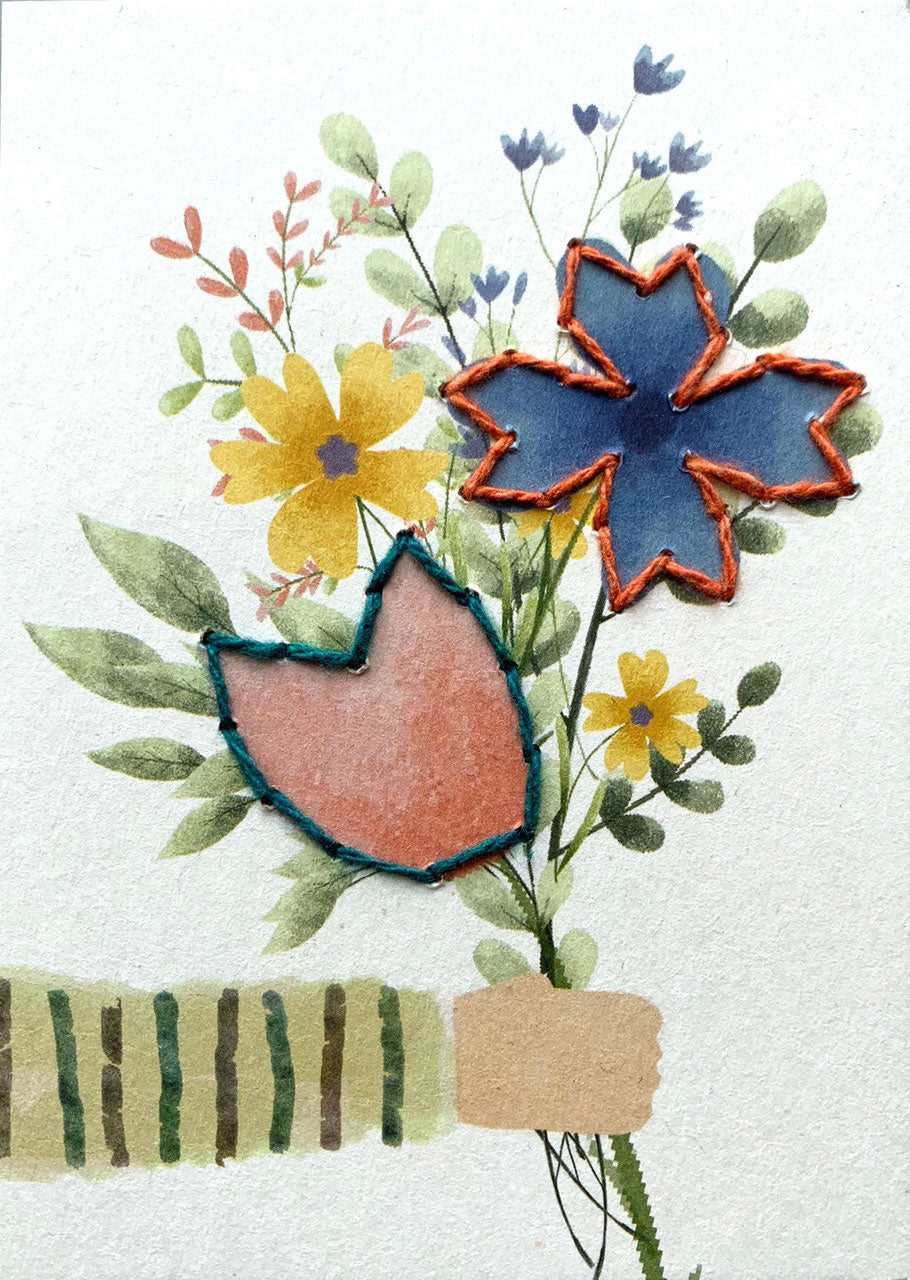 Prick-Stick Set für 5 Personen: Karten gestalten "Blumen"