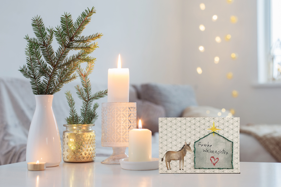 Prickeln und Sticken "Esel" Weihnachtskarten gestalten 3 Ergänzungssets