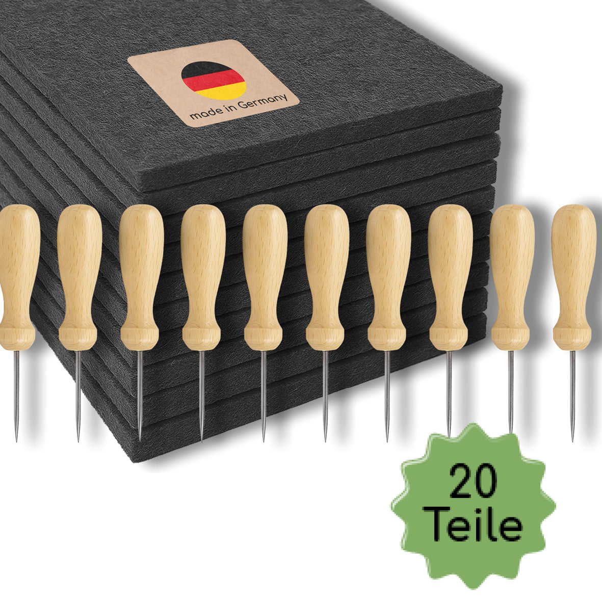 10er Set Prickelfilz und Nadel