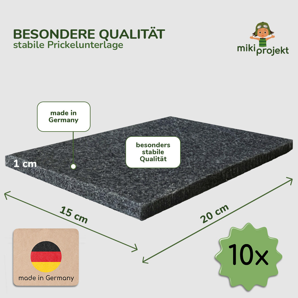 10er Set Prickelfilz und Nadel