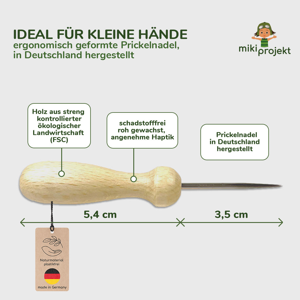 1 plastikfreier Wollfilz und 1 Prickelnadel