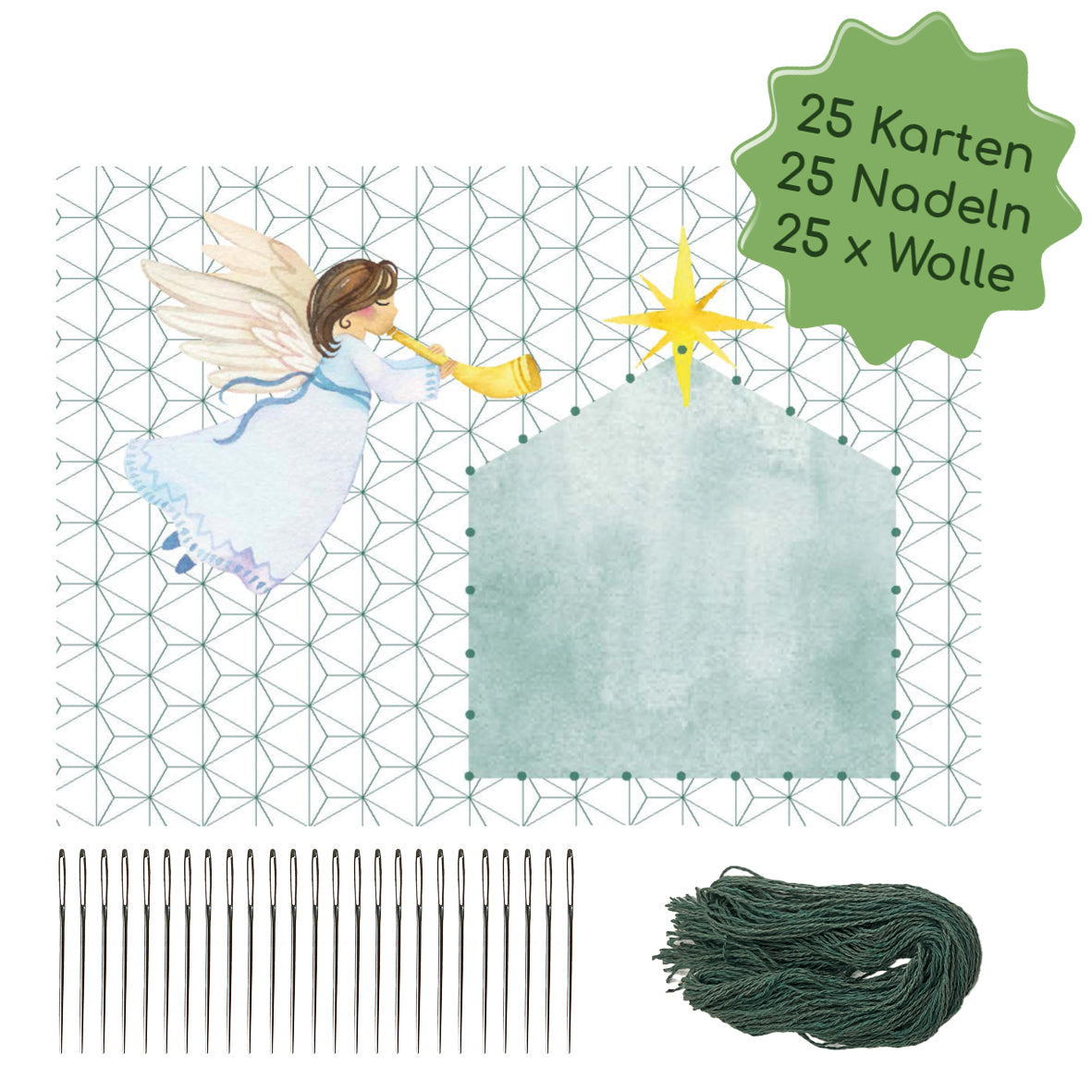 Prickeln und Sticken "Engel" - Weihnachtskarten gestalten für 25 Personen