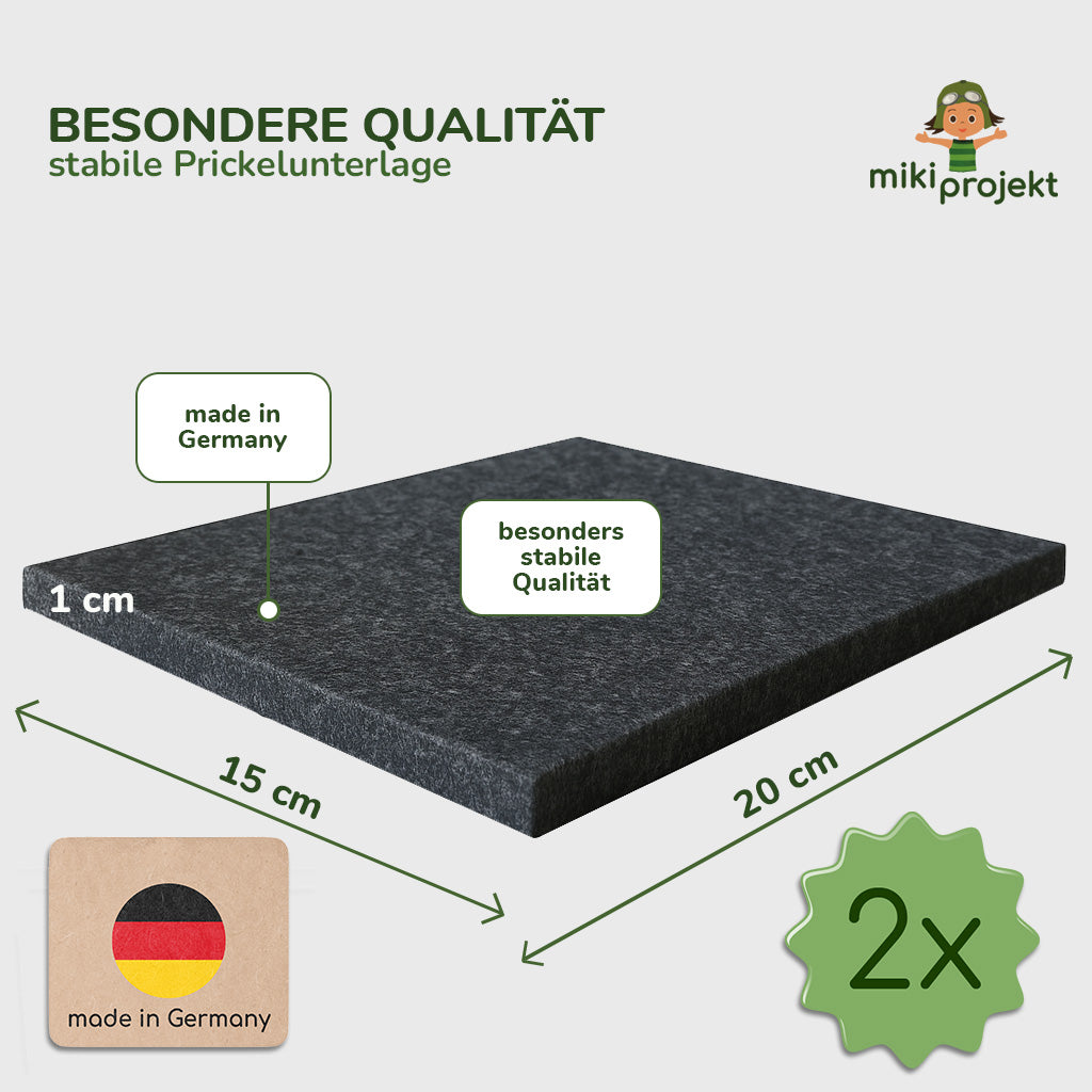 2er Set: 2 Prickelfilze und 2 Prickelnadeln