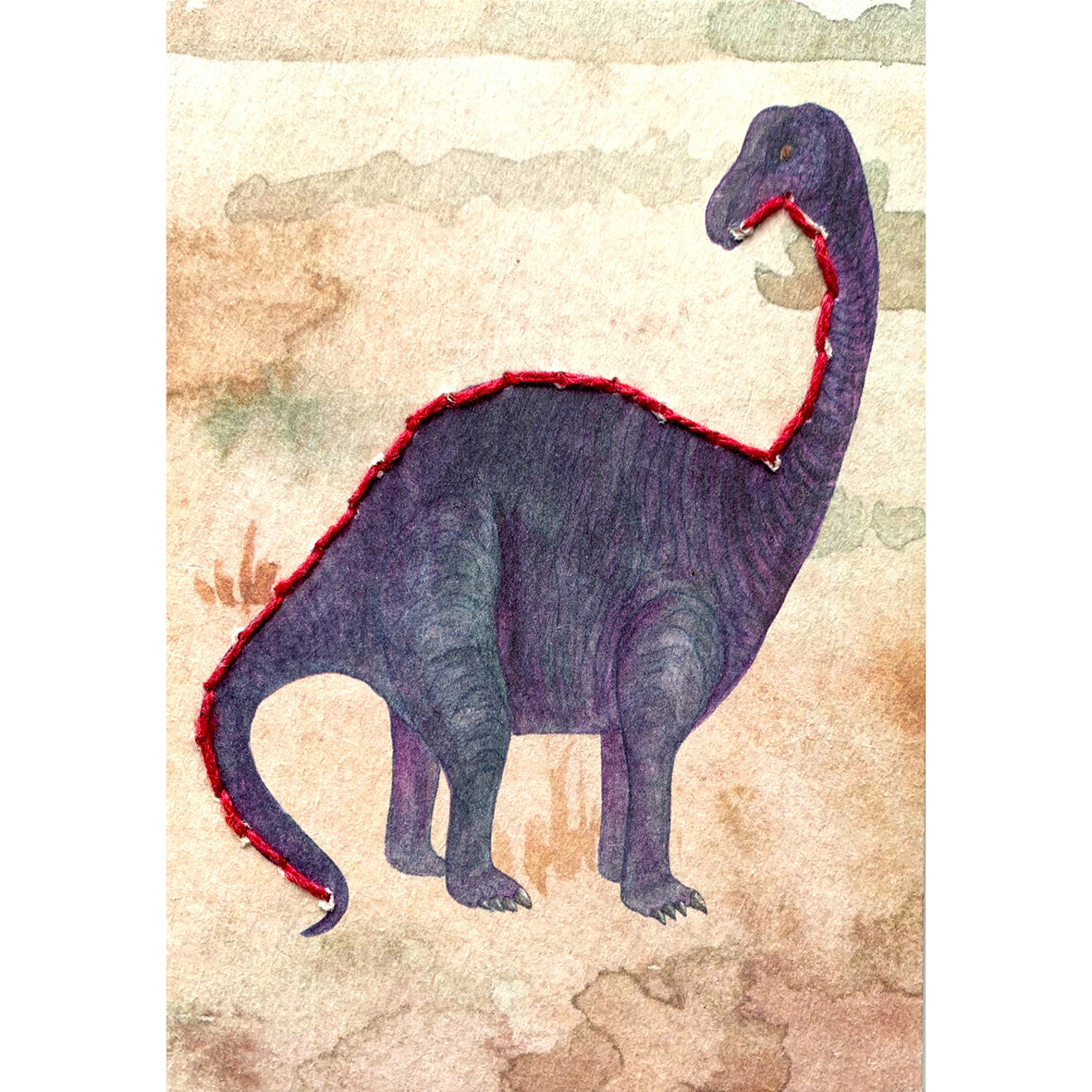 Prick-Stick Set für 5 Personen: Karten gestalten "Dinos lila"