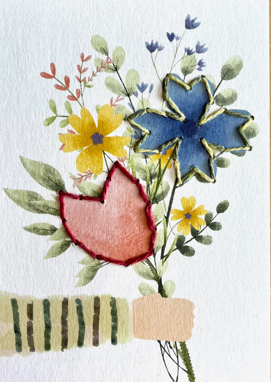 Prick-Stick Set für 25 Personen: Karten gestalten "Blumen"