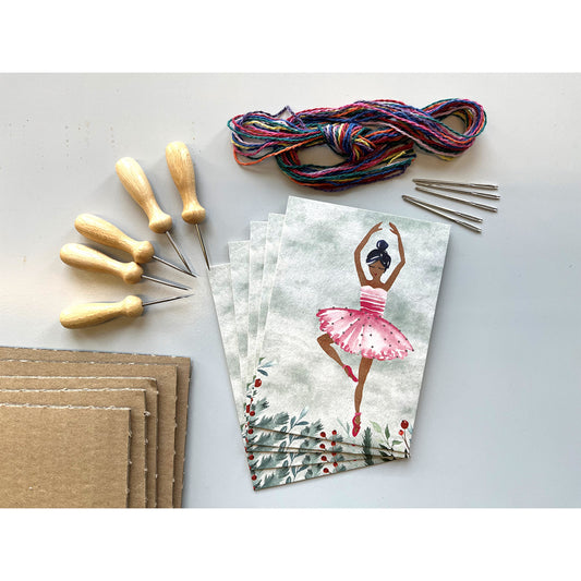 Prick-Stick Set für 5 Personen: Karten gestalten "Ballerina"