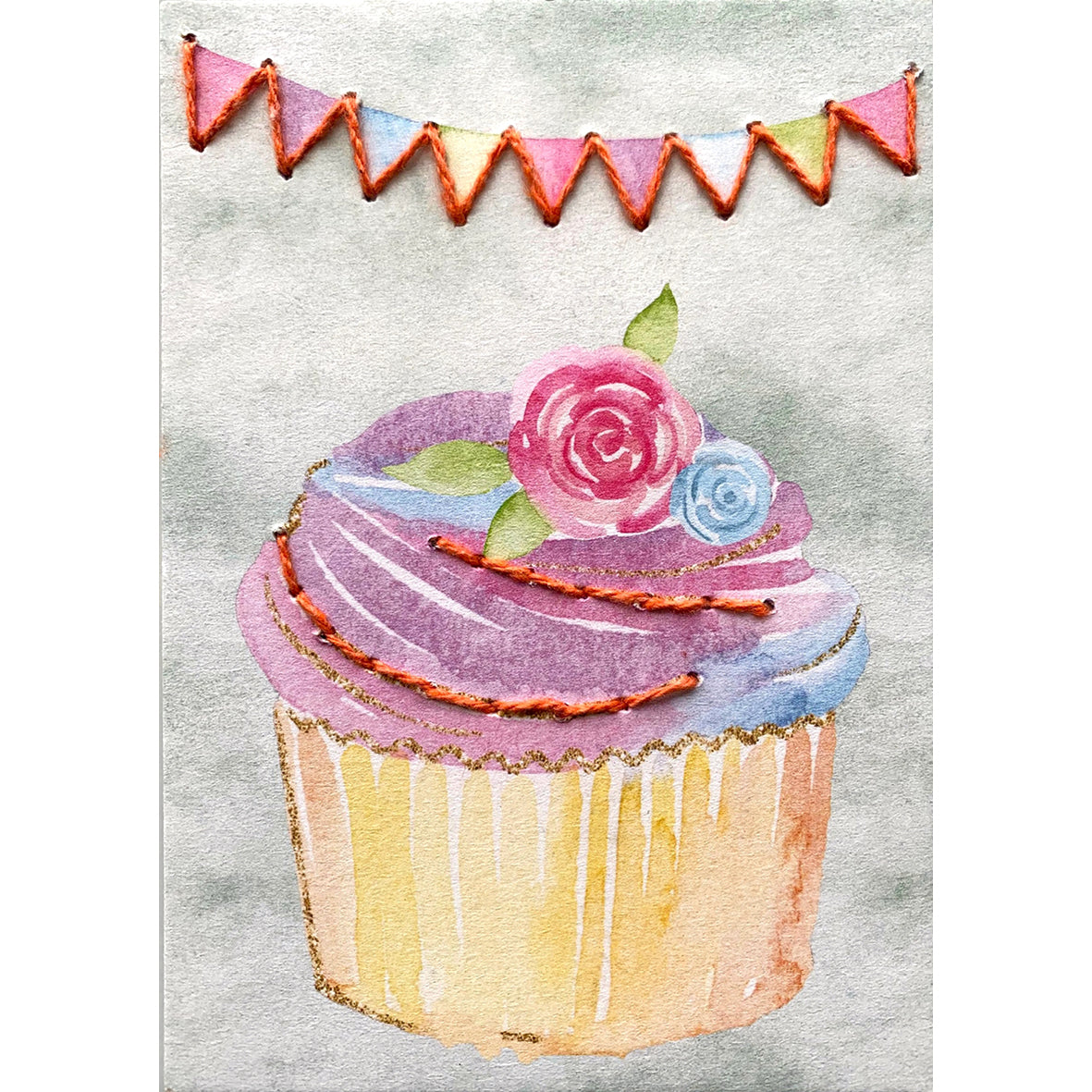 Prick-Stick Set für 5 Personen: Karten gestalten "Cupcake"