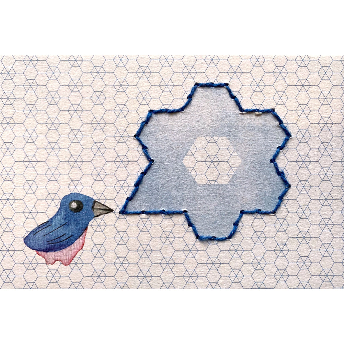 Prick-Stick Set für 5 Personen: Karten gestalten "Vogel"