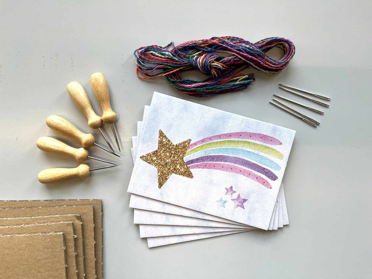Prick-Stick Set für 5 Personen: Karten gestalten "Sternschnuppe"