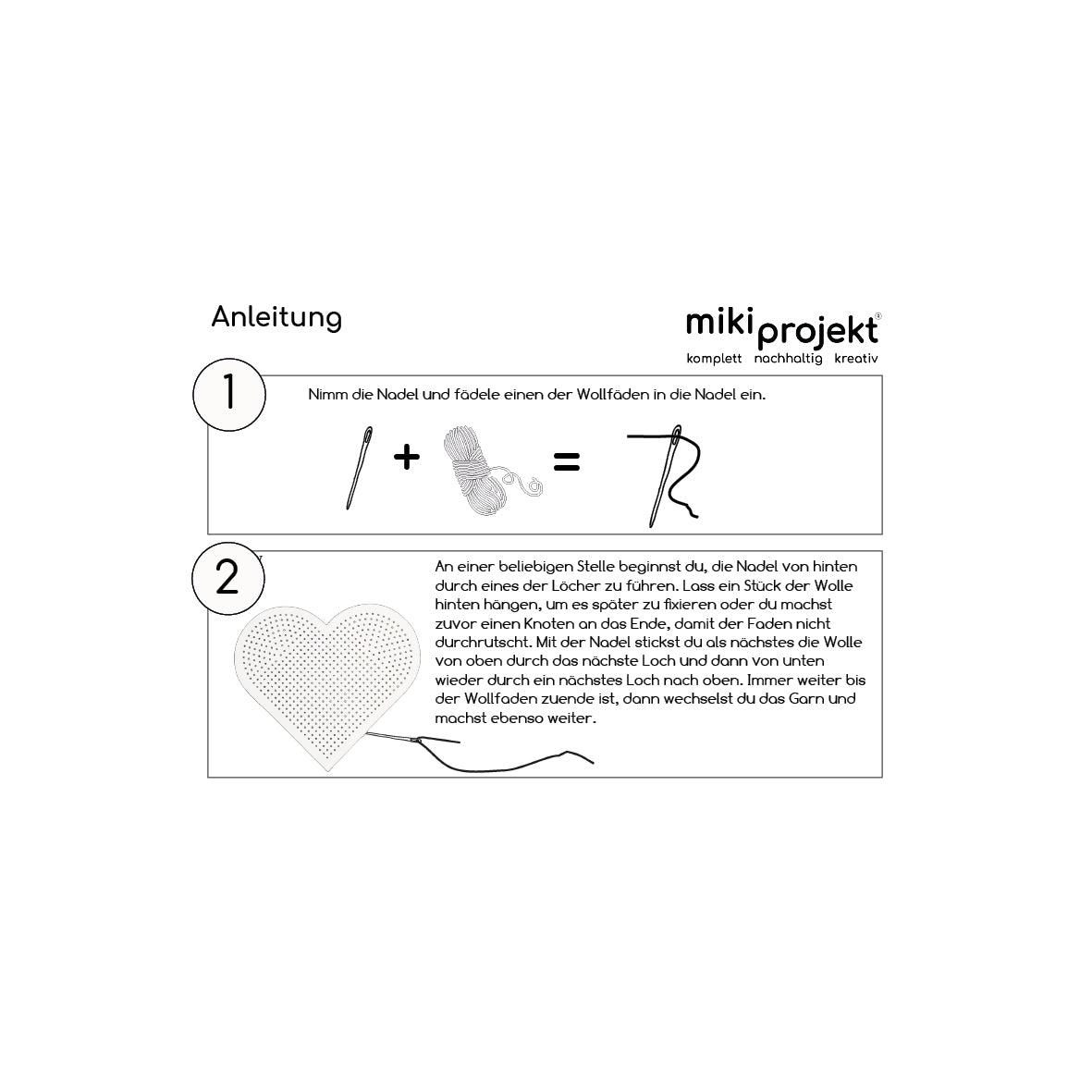 25er Stick Set: Herzen gestalten - plastikfrei mit Bio-Wolle