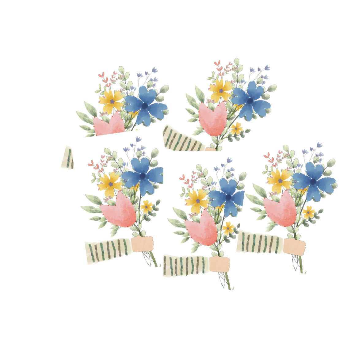 Designkarten-Set 'Blumen' 5 Stück