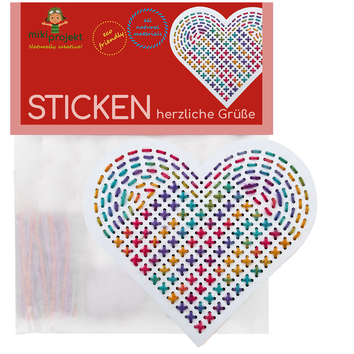 Bastelset Sticken 'herzliche Grüße'