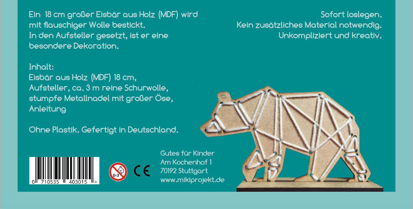 Bastelset Sticken Eisbär Stuttgart