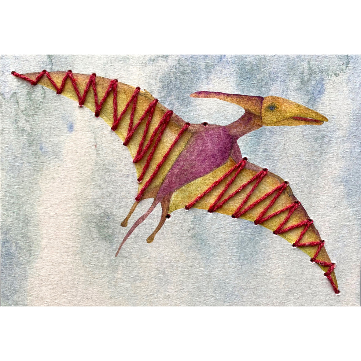 Prick-Stick Set für 5 Personen: Karten gestalten "Dinos fliegend"