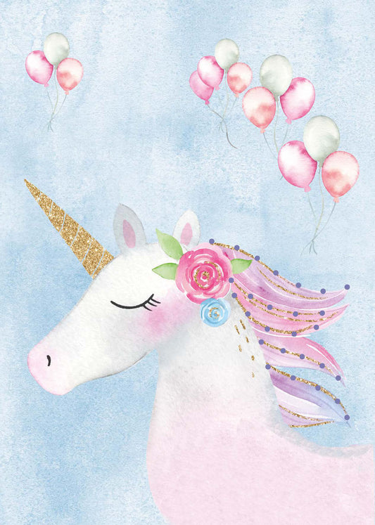 Designkarten-Set 'Einhorn+Ballon' 5 Stück