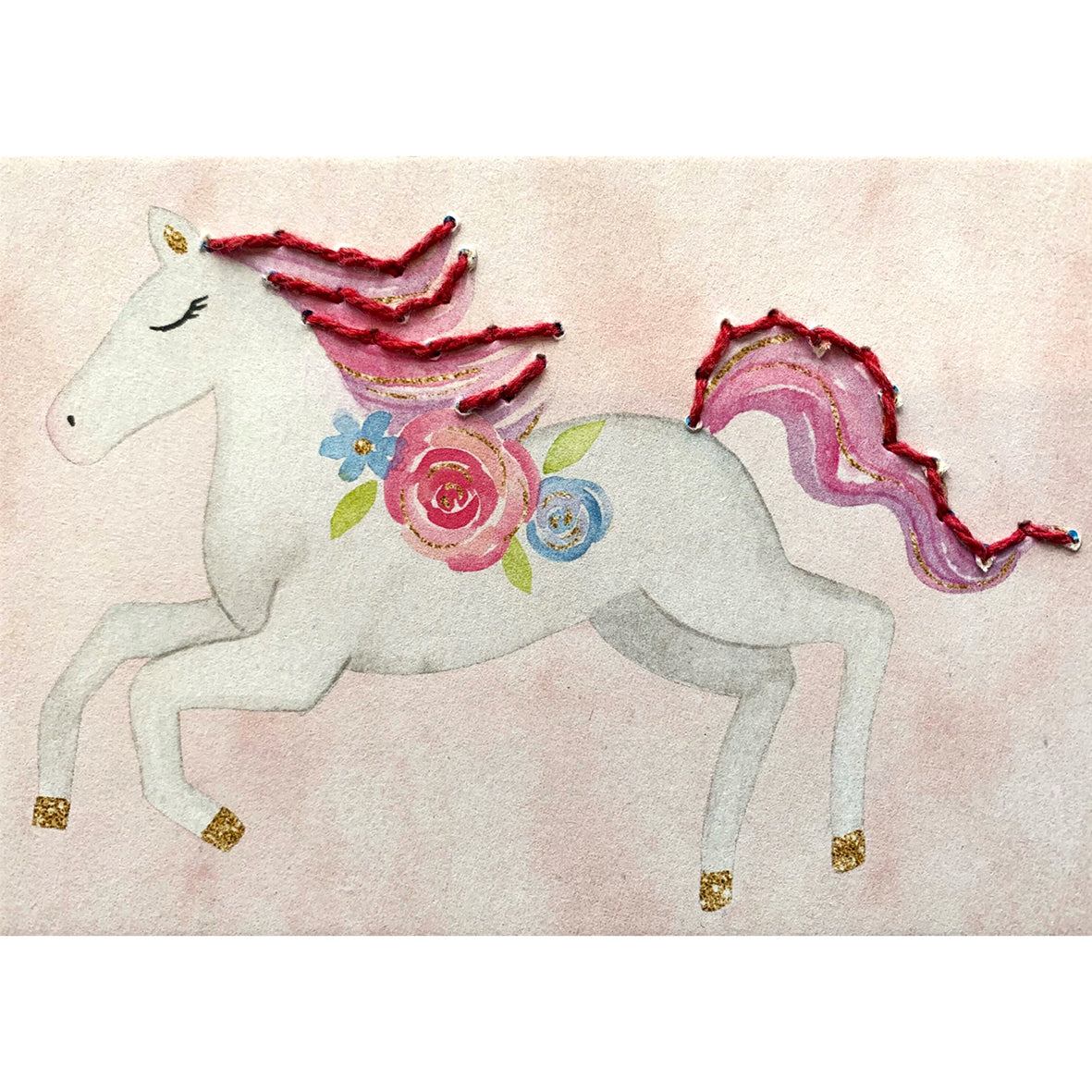 Prick-Stick Set für 5 Personen: Karten gestalten "Pferd"